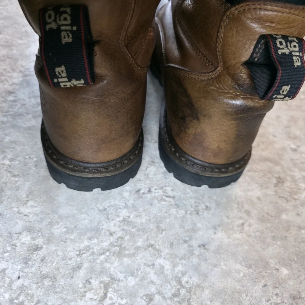 Georgia Boot Hammer Steel Toe Boot Brown Leather Met Guard Mens Size 11